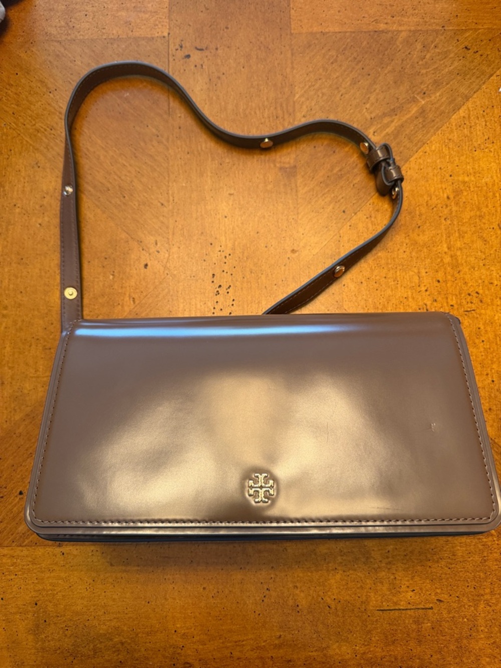 Tory Burch Dark Brown Leather Shoulder Bag